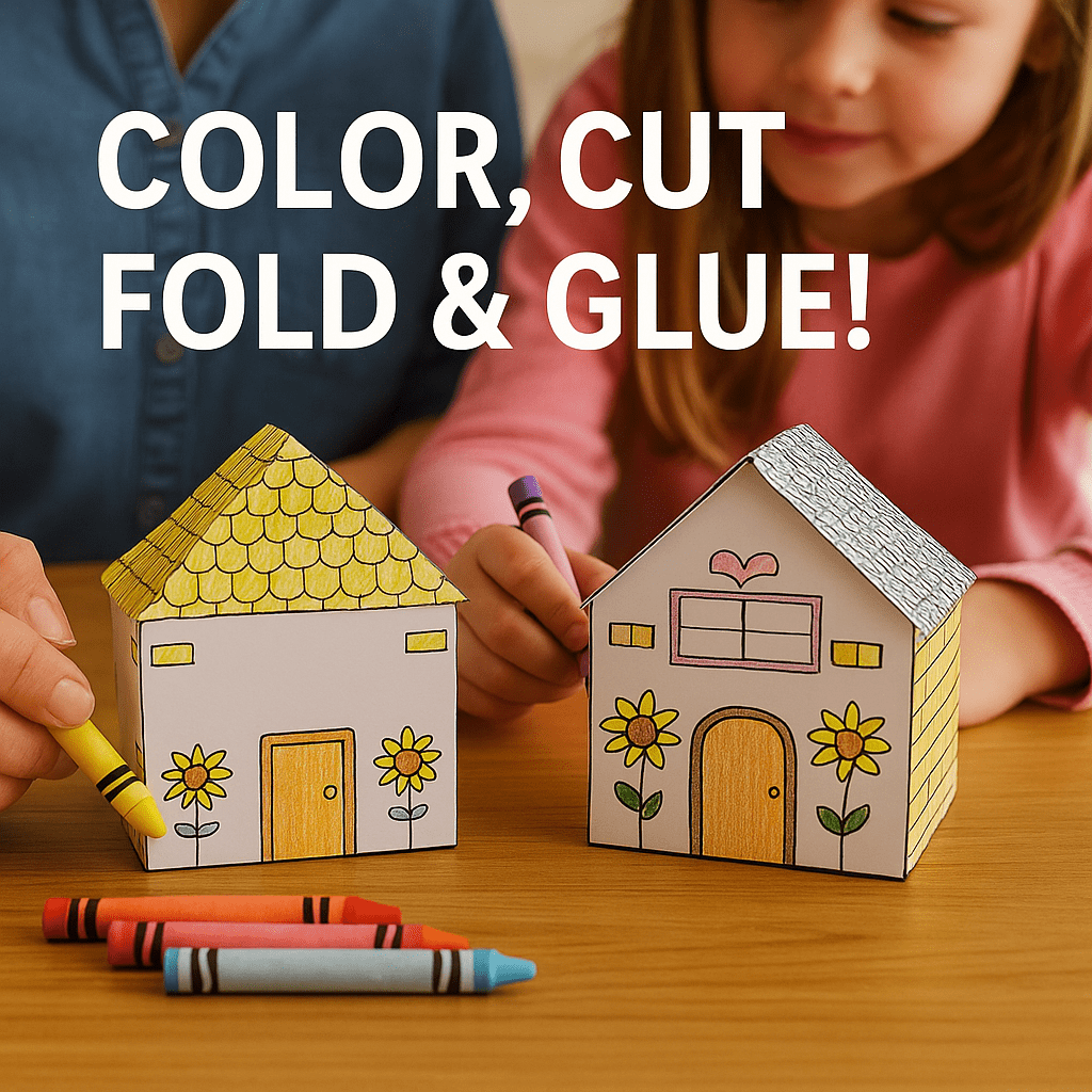 3D paper house templates for kids