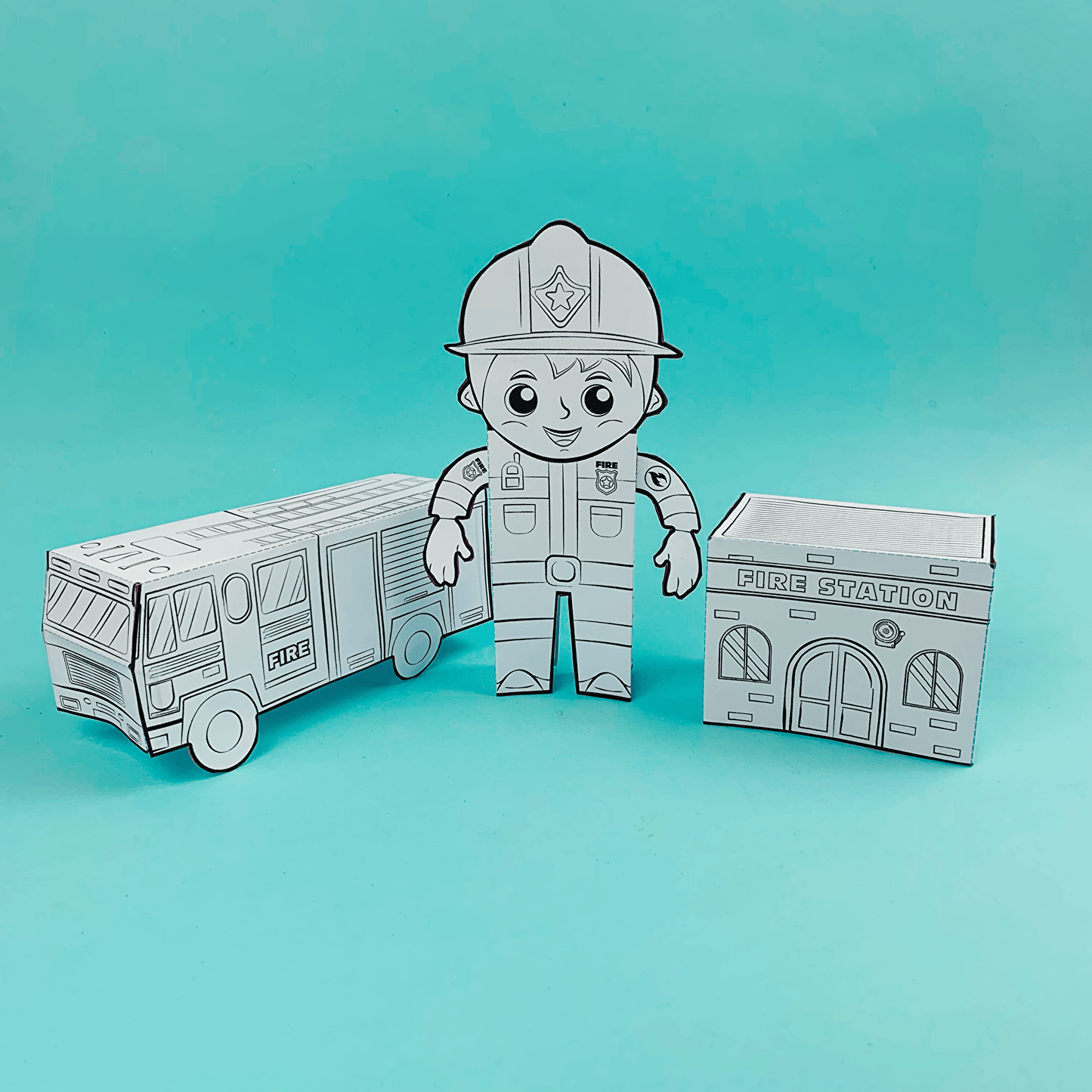 Build-your-own firefighter craft set