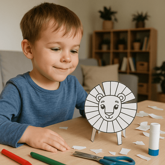 Fun craft set with jungle animal cutouts