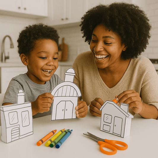 Minimalist DIY paper houses kids