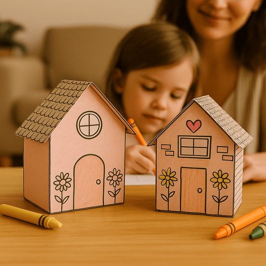 Printable 3D paper houses DIY craft