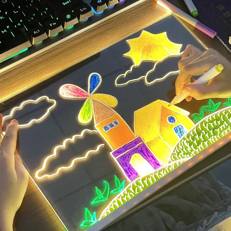 Transparent Neon Message Drawing Board Kit