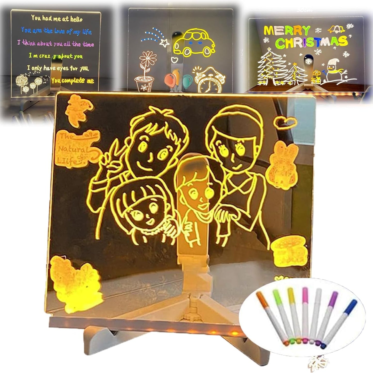 Transparent Neon Message Drawing Board Kit