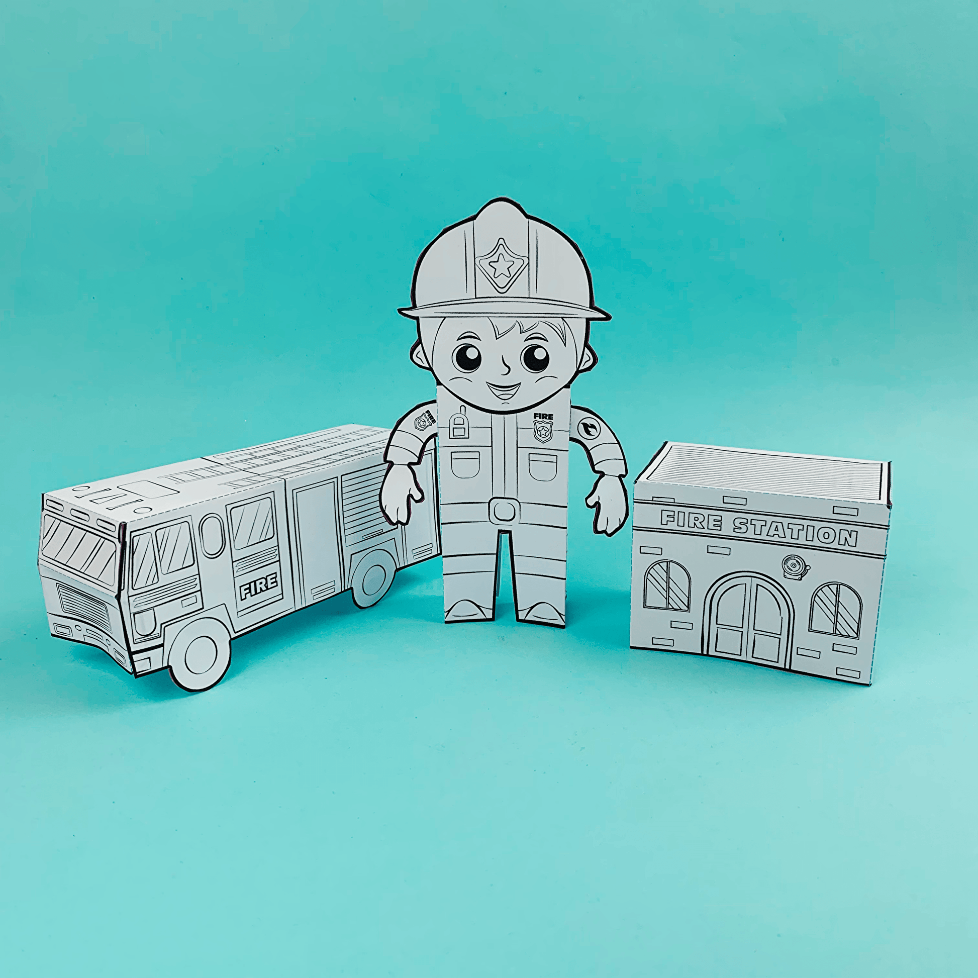 Build-your-own firefighter craft set

