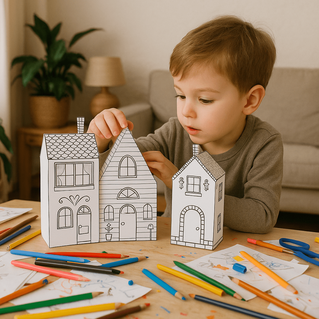 DIY printable townhouse coloring