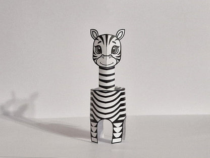 Easy-to-make printable jungle animal figures

