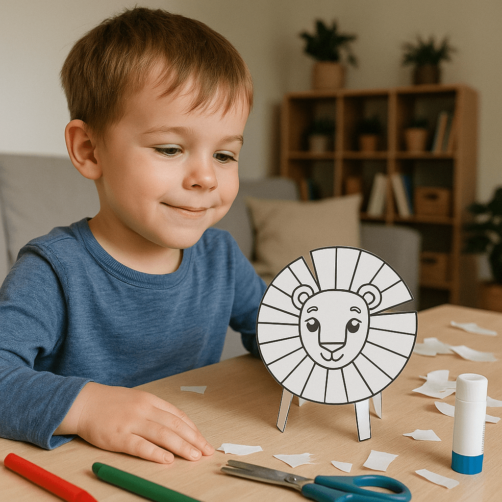 Fun craft set with jungle animal cutouts

