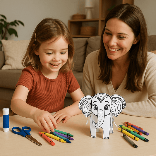 Printable 3D jungle animals craft for kids

