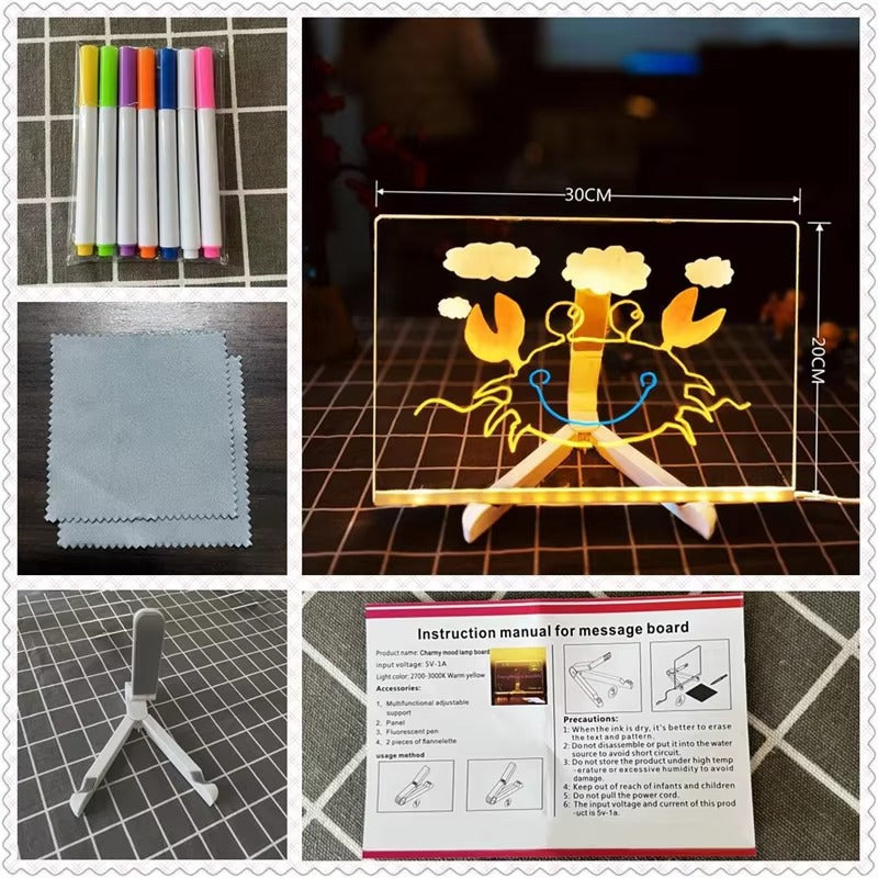 Transparent Neon Message Drawing Board Kit